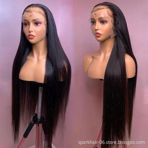 Wholesale Peruvian Hair Swiss HD Full Lace Frontal Wig For Black Women 100% Raw Virgin Cuticle Aligned Human Hair Lace Front Wig